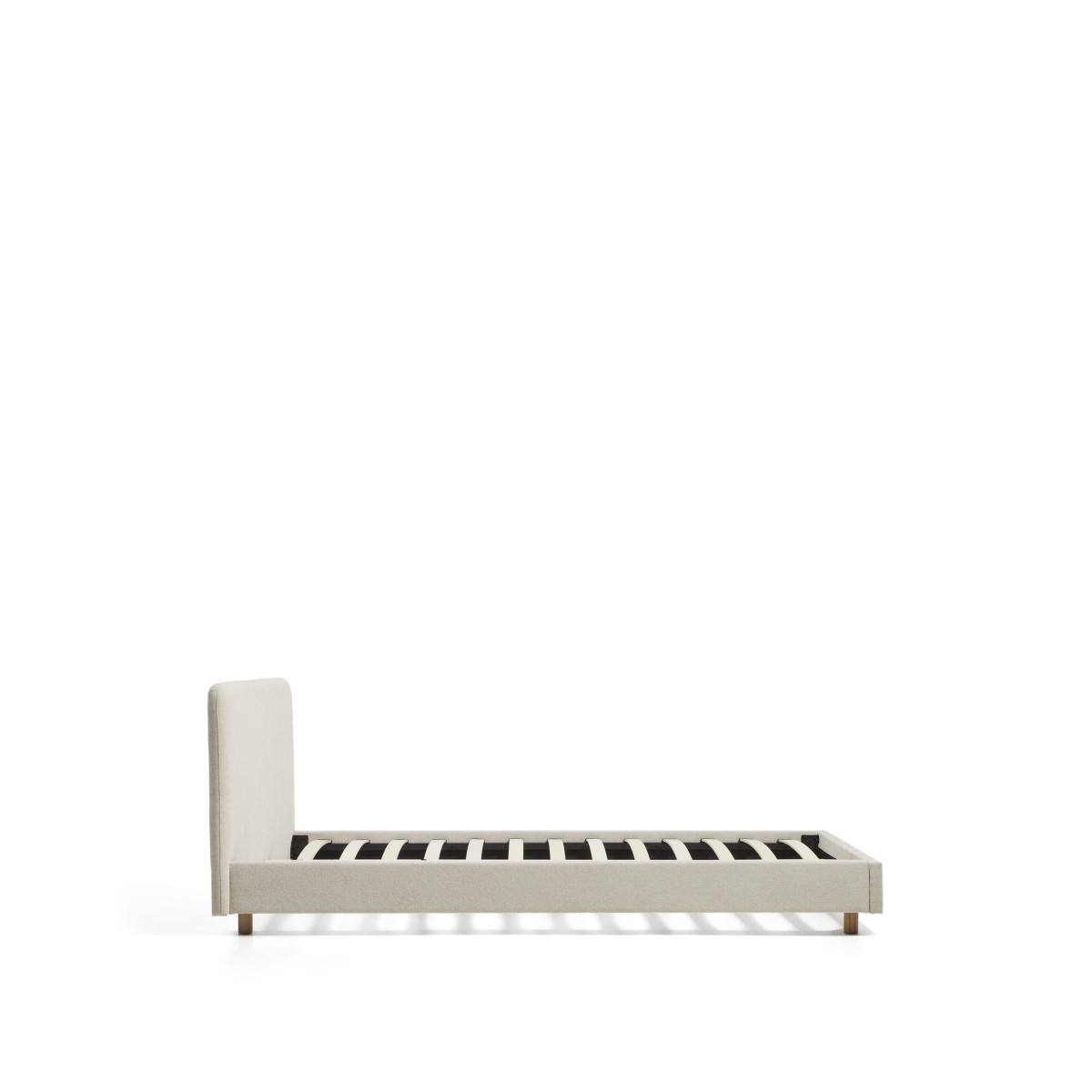 Кровать Selven из бежевого шенилла для матраса 90 x 200 см
