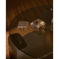 Декоративная шкатулка Aveli из переливающегося бежевого стекла, 9 x 9 см