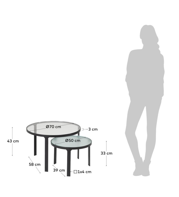Набор столиков Oni Ø 70 cm / Ø 50 cm