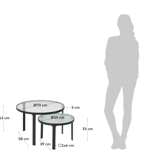 Набор столиков Oni Ø 70 cm / Ø 50 cm