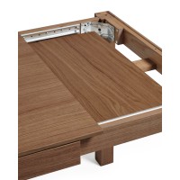 Раздвижной стол Narevi из дубового шпона с отделкой под орех, 170 (230) x 80 см
