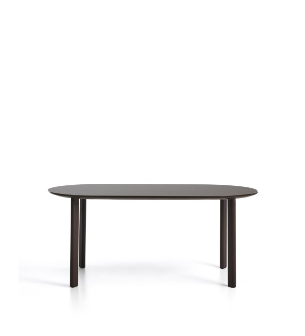 Уличный стол Erice из алюминия и закаленного стекла коричневого цвета, 180 x 90 см