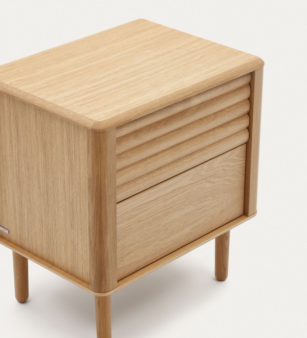 Lenon Тумбочка с 2 ящиками из шпона дуба 50 x 55 см