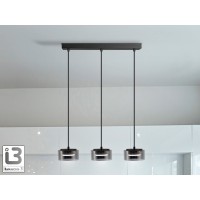 Olaia Подвесной светильник 3L черный/дымчатый