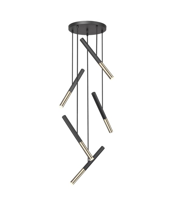 Люстра Edna 5L черный / золотой