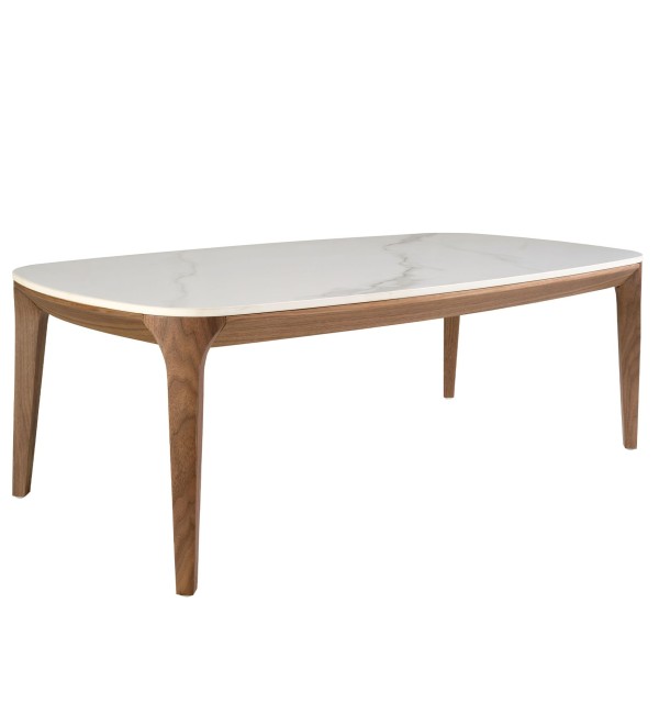 Овальный столик 2132/CT933 из керамики и ореха