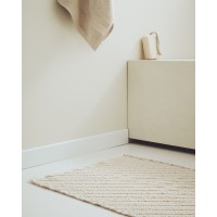 Коврик для ванной Janu из 100% хлопка жаккард цвета экрю 50 x 70 см