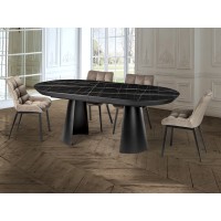 Capri Раздвижной обеденный стол с мраморной столешницей