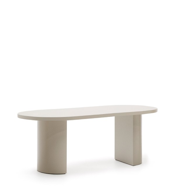 Стол Nealy из лакированного МДФ в отделке экрю, 200 x 100