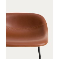 Барный стул Zahara из коричневой экокожи с черными стальными ножками, 76 см