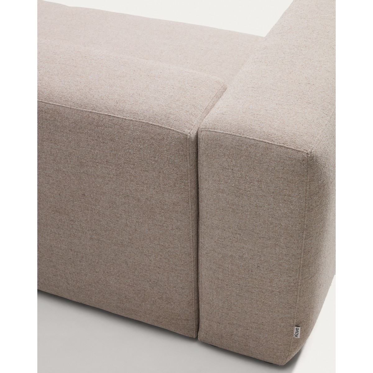 Угловой диван Blok бежевого цвета из синели, 5 мест, с правым сиденьем, 320 x 255 см