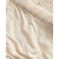 Плед Derolia с эффектом меха в полоску цвета экрю 140 x 200 см