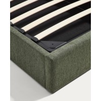 Кровать Darnela из шенилла цвета мха, для матраса 90 x 200 см