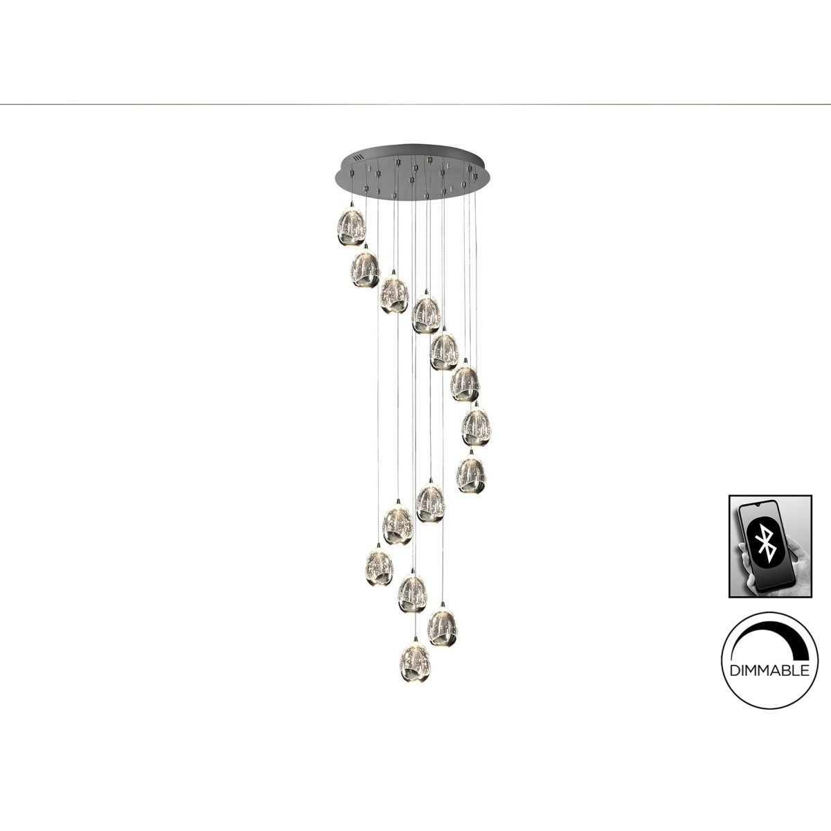 Люстра Rocio LED 14L DIM хром BLUETOOTH