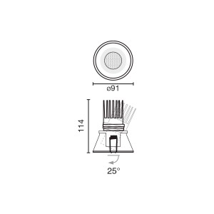 Встраиваемый светильник TULIPA черный 10W 2700K CRI90 55° CASAMBI