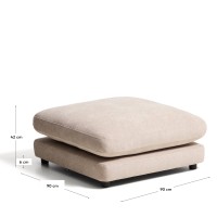 Пуф для ног Gala из бежевого микробукле, 90 x 90 см
