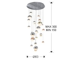 Подвесной светильник Sphere LED 27L Ø80 DIM BLUETOOTH ССТ цветной 500 см
