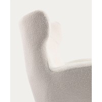 Patio Кресло из белого флиса с ножками из натурального каучука