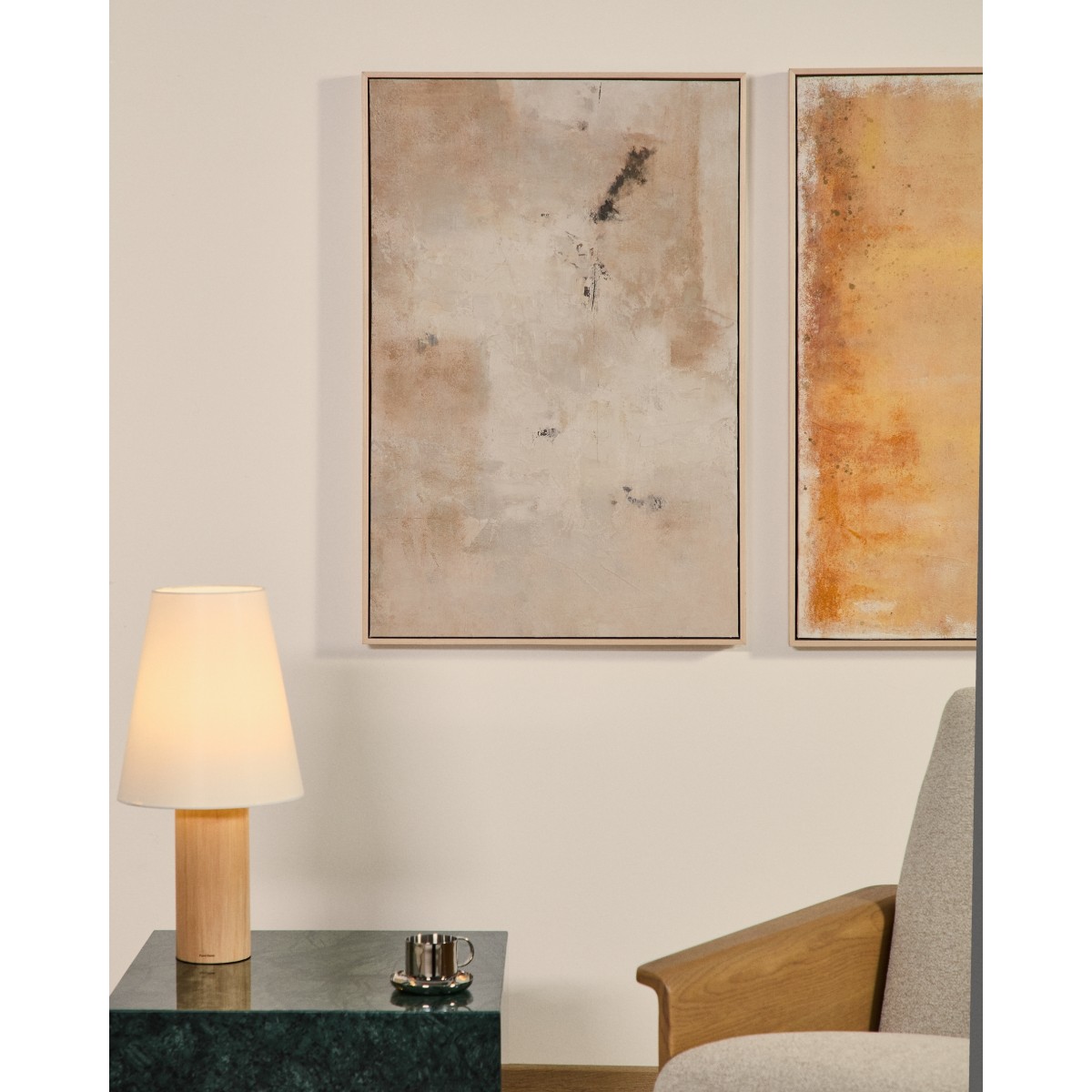 Абстрактная картина Selnar бежевая 60 x 90 см