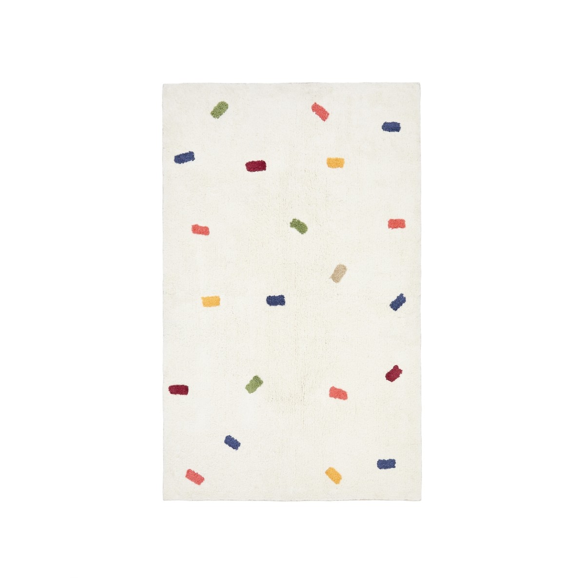 Ковер Epifania белый хлопок с разноцветными точками 90 x 150 см