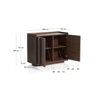 Комод Onix с отделкой из орехового шпона темного цвета, 100 x 80 см