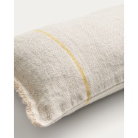Чехол для подушки Lidore из бежевого льна с желтыми полосами, 30 x 50 см