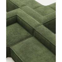 6-местный угловой диван Blok в зеленом толстом вельвете 320 x 320 см