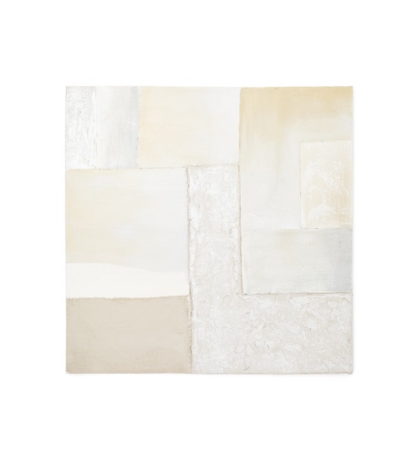 Pineda Абстрактный холст белого цвета 95 x 95 см