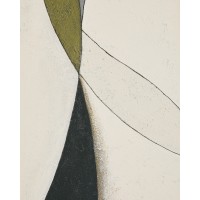 Абстрактный холст Marvilo серо-горчичного цвета 80 x 100 см