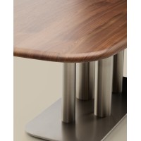 Стол Melvar из 100% орехового шпона с основанием из стали 180 x 100