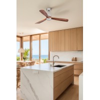 Потолочный вентилятор LANTAU L DC Ш1320 матовый никель/орех 3 P LED 15W TUYA