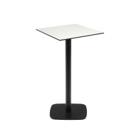 Высокий садовый столик Dina белый на черном металлическом основании 60 x 60 x 96 см