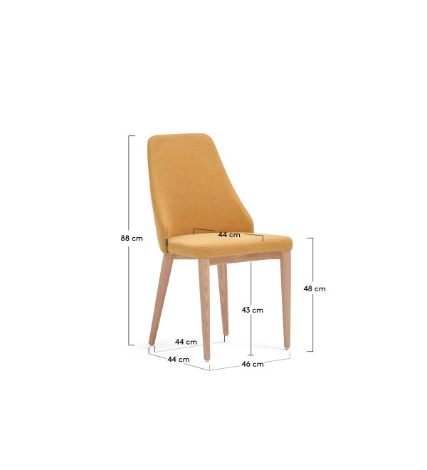 Rosie Стул из горчичной синели с ножками из массива ясеня