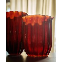 Стеклянная ваза Cerin бордовая, 20 см