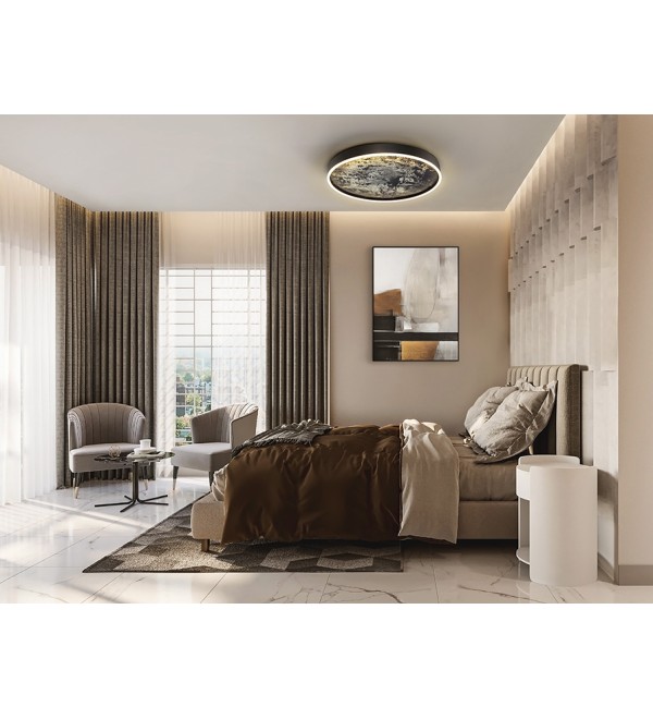 Потолочный светильник Stone CCT- черный LED 60D