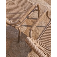 Уличное кресло Salis из алюминия цвета экрю и веревки