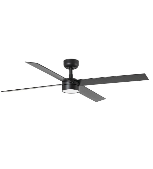 Потолочный вентилятор RUDDER L 4 Ш1320MM черный/орех 4P 18W LED CCT DIM