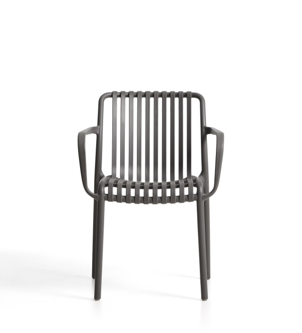 Уличный стул Isabellini из пластика графитового цвета