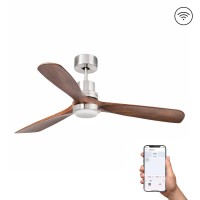 Потолочный вентилятор LANTAU L DC Ш1320 матовый никель/орех 3 P LED 15W TUYA