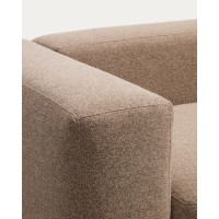 Угловой пятиместный диван Blok из коричневой синели с правым сиденьем, 320 x 255 см