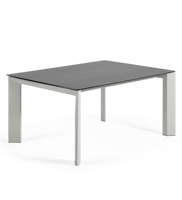 Стол Atta 160 (220) x90 серый керамический