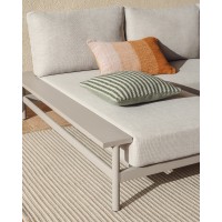 Трехместный уличный диван Vathi с левым шезлонгом цвета таупе, 250 x 159 см