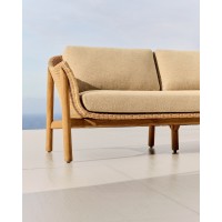 Двухместный диван Galea из тикового дерева и синтетического ротанга 170,5 см