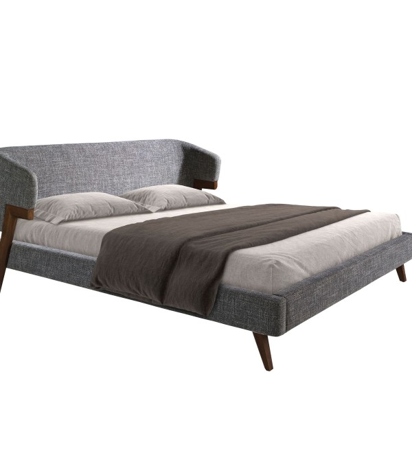 Кровать 7173/GC2323 из серой ткани 180 x 200 cm