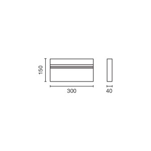 Настенный светильник BLIT 300mm черный 33W 4000K CRI90 DALI