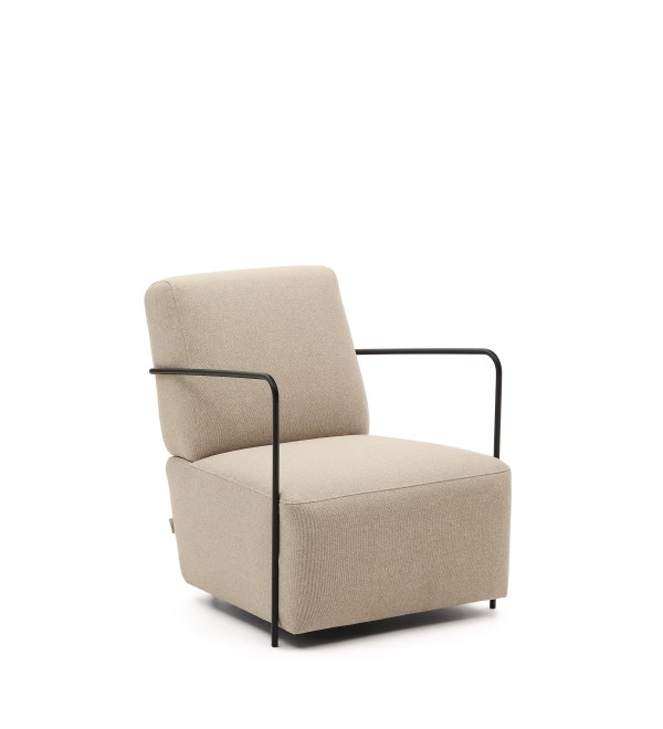 Кресло Gamer бежевого цвета с черным металлом