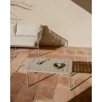 Уличный стол Zivia из оцинкованной стали бежевого цвета, 90 x 50 см