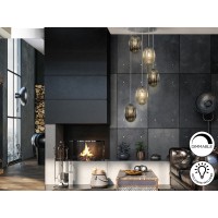 Подвесной светильник Ovila дымчатый/янтарный 5L
