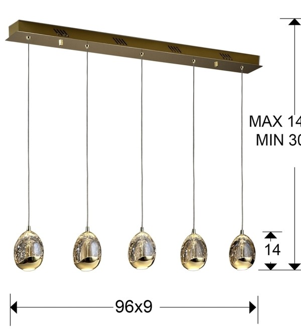 Подвесной светильник Rocio LED 5L золотой