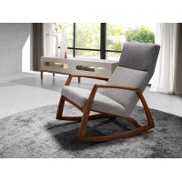 Кресло-качалка 5106/WD972 из серой ткани